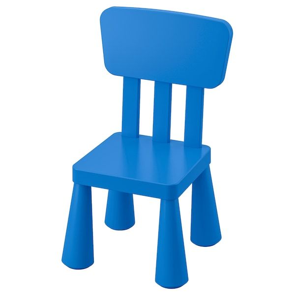 IKEA MAMMUT Дитяче стільчик, для внутрішнього/зовнішнього використання/синій 60365346 фото