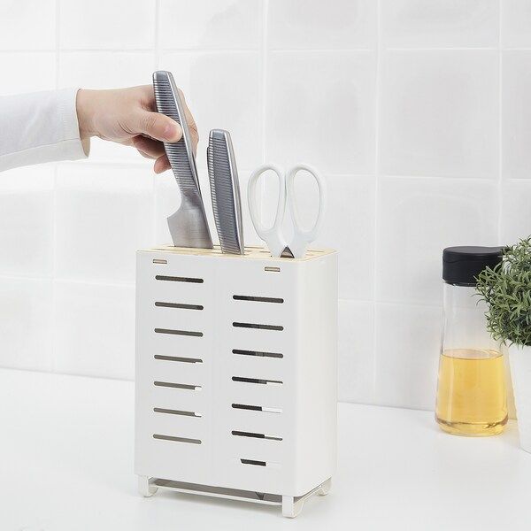 IKEA AVSTEG Тримач для ножа, бамбук/білий, 23 см 10531683 фото