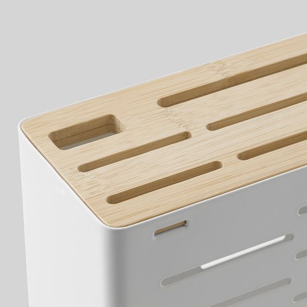 IKEA AVSTEG Тримач для ножа, бамбук/білий, 23 см 10531683 фото
