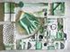 IKEA RINNIG Ганчірка, біла/зелена/візерунок, 45x60 см 60476354 фото 3
