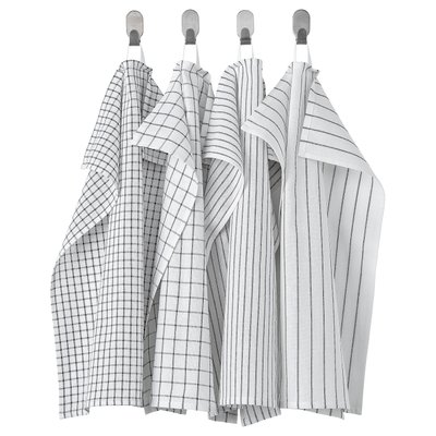 IKEA RINNIG Ганчірка, білий/темно-сірий/візерунок, 45x60 см 20476346 фото