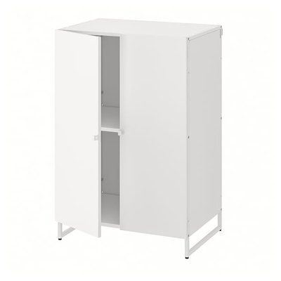 IKEA JOSTEIN Полиця з дверцятами, всередину/назовні/біла, 61x44x90 см 39437166 фото