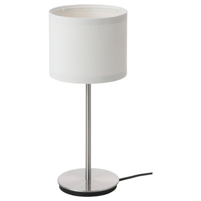 IKEA RINGSTA / SKAFTET Столова лампа, біла/нікельована, 41 см 89385952 фото