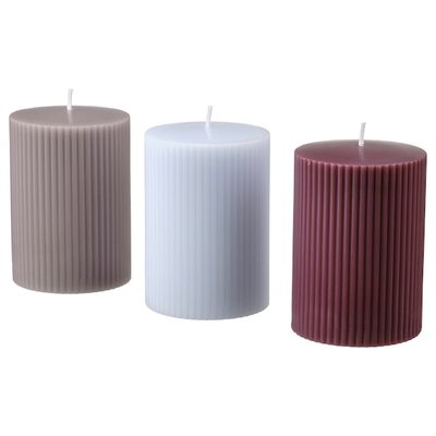 IKEA KOPPARLONN Блокова ароматична свічка, мигдаль і вишня/різні кольори, 30 годин 20551760 фото