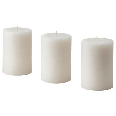 IKEA ADLAD Блокова ароматична свічка, Скандинавські ліси/білий, 30 годин 00502313 фото