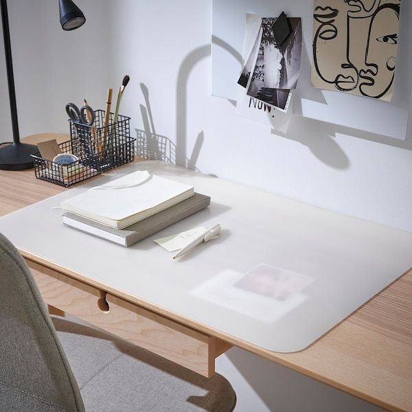 IKEA PLOJA Підкладка на стіл, білий/прозорий, 65x45 см 10520892 фото