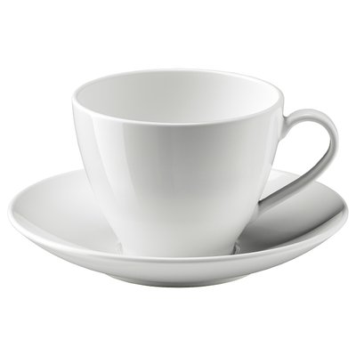 IKEA VARDERA Чашка для чаю/блюдце, білий, 360 мл 40277459 фото