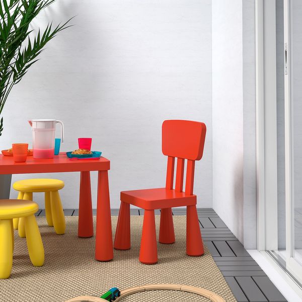 IKEA MAMMUT Дитячий стілець, для внутрішнього/зовнішнього використання/червоний 40365366 фото
