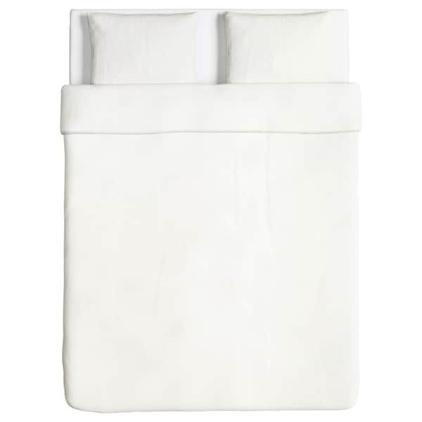 IKEA ANGSLILJA Чохол на ковдру і 2 наволочки, білий, 200x200/50x60 см 90318546 фото