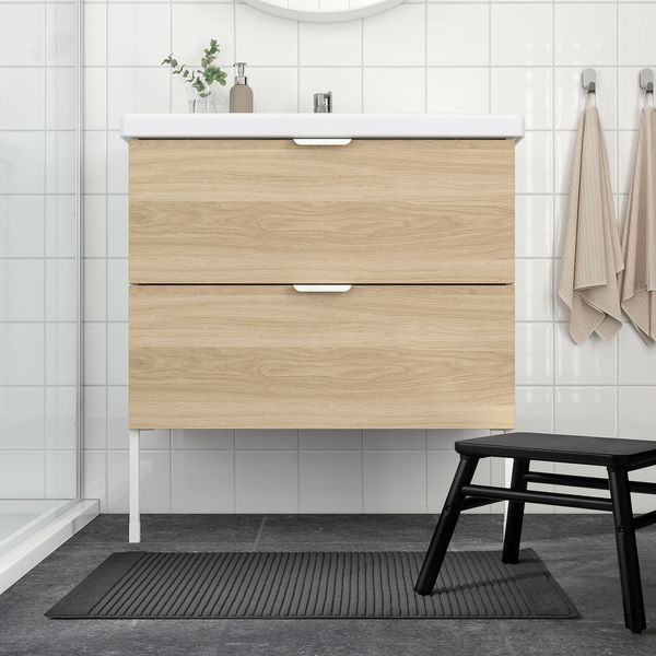IKEA ALSTERN Рушник для ванної кімнати, темно-сірий, 50x80 см 60447347 фото