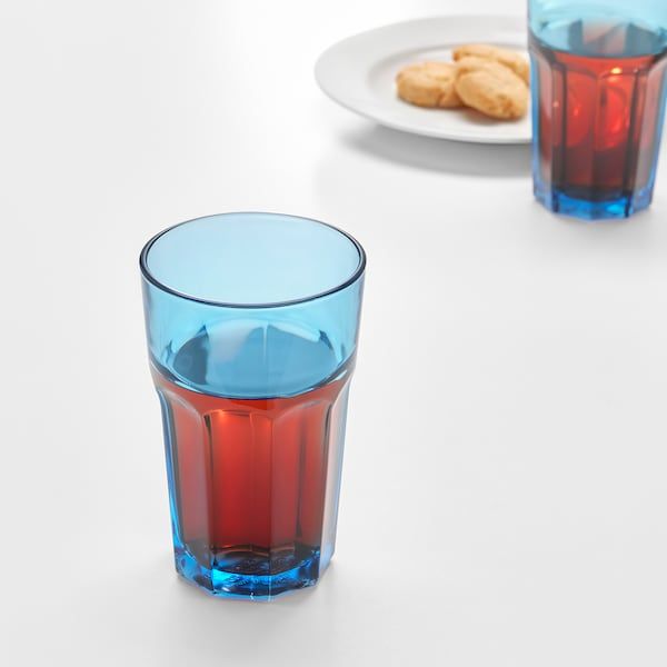 IKEA POKAL Склянка, блакитна, 350 мл 20461019 фото