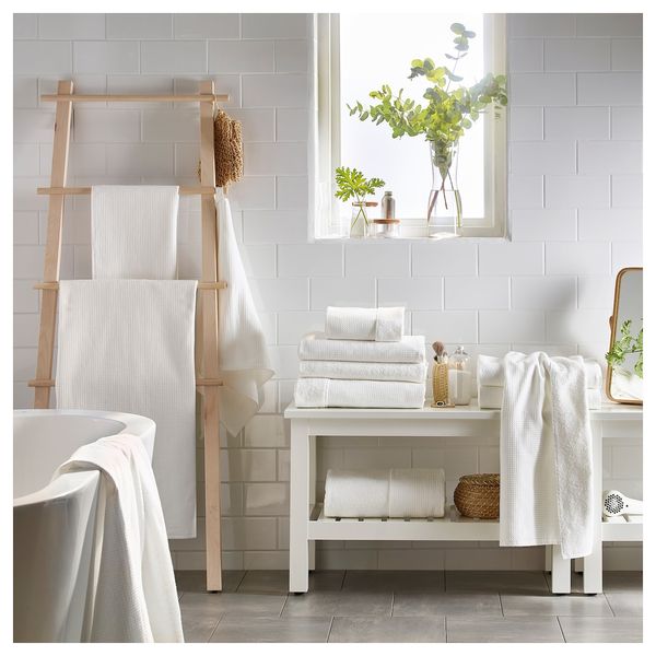 IKEA SALVIKEN Рушник для ванни, білий, 100x150 см 10313227 фото