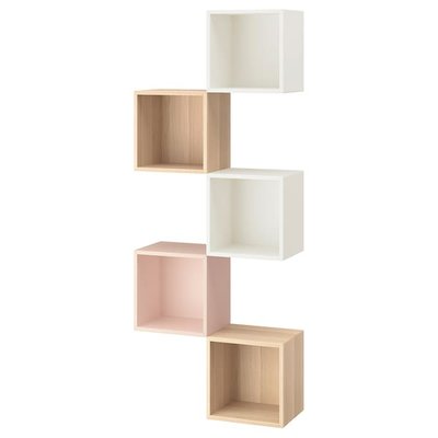 IKEA EKET Комбінація настінних шаф, багатокольорова/блідо-рожева, 70x25x175 см 99437502 фото