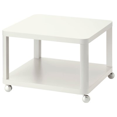 IKEA TINGBY Столик на коліщатках, білий, 64x64 см 20295925 фото