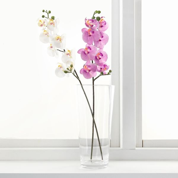 IKEA SMYCKA Штучна квітка, Орхідея/білий, 60 см 80333585 фото