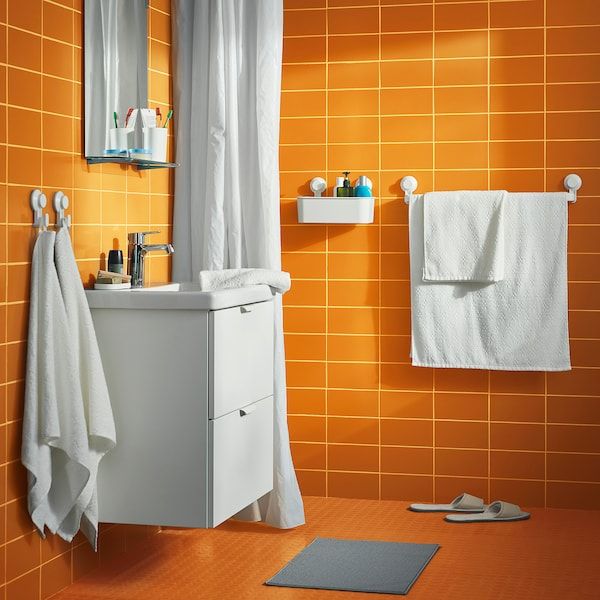IKEA FINTSEN Килимок для ванної кімнати, сірий, 40x60 см 00509786 фото