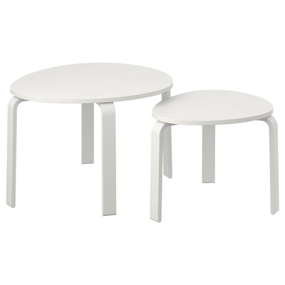 IKEA SVALSTA Столики, 2 шт., білий бейц 70280686 фото