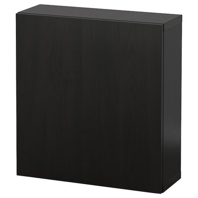 IKEA BESTA Комбінація настінних шафок, чорний коричневий/Лаппвікен чорний коричневий, 60x22x64 см 49429665 фото