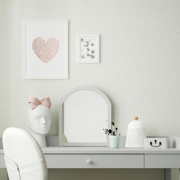 IKEA SMYGA Дзеркало на письмовий стіл/стіну, світло-сірий 90510587 фото