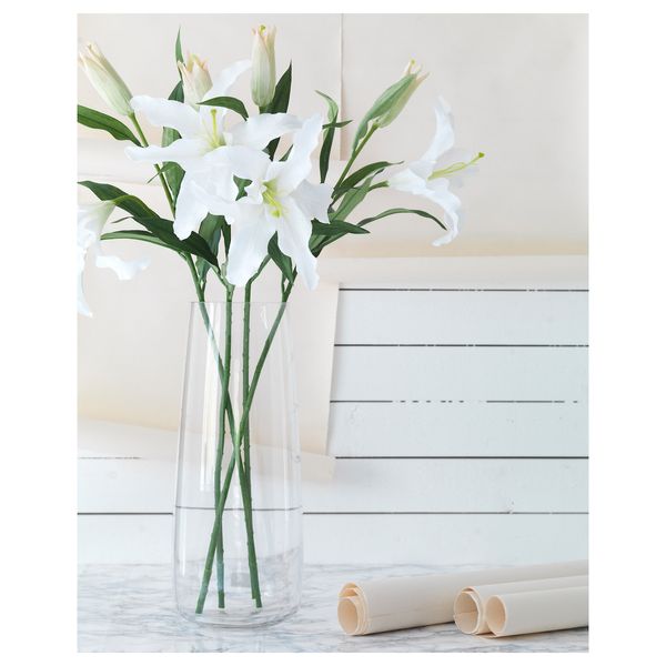 IKEA SMYCKA Штучний квітка, лілія/білий, 85 см 40333587 фото