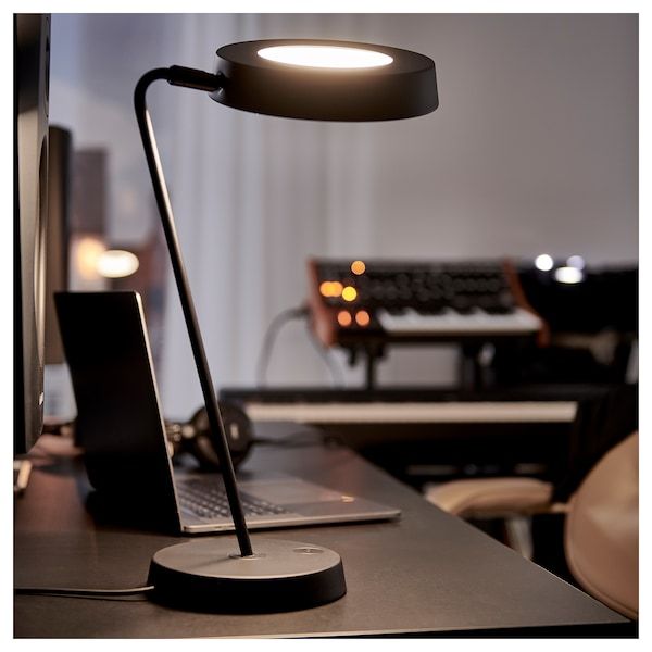 IKEA OBEGRANSAD Світлодіодна настільна лампа, регульована, чорна 70526264 фото