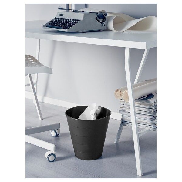 IKEA FNISS Відро для сміття, чорне, 10 л 60295438 фото