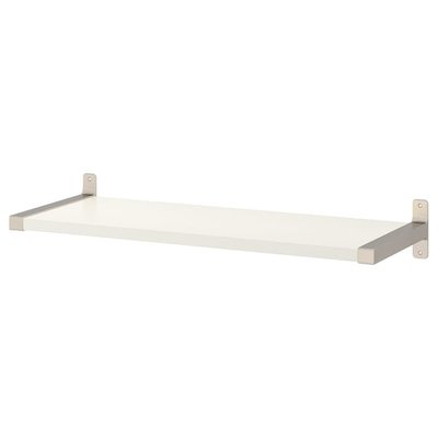 IKEA BERGSHULT / GRANHULT Поличка настінна, білий/нікельований, 80x30 см 69290808 фото