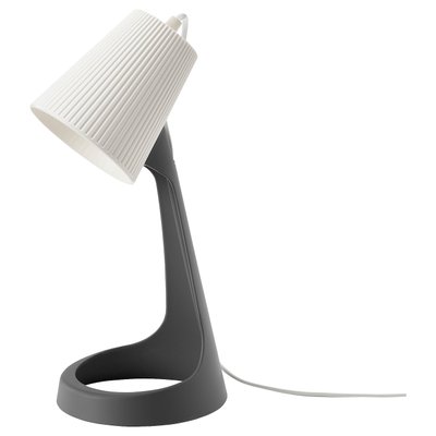 IKEA SVALLET Настільна лампа, темно-сіра/біла 70358487 фото