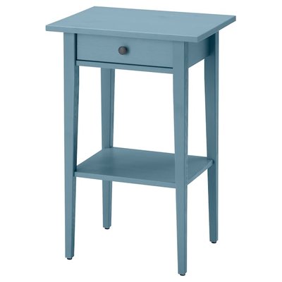 IKEA HEMNES Нічний столик, блакитна бейц, 46×35 см 50573949 фото