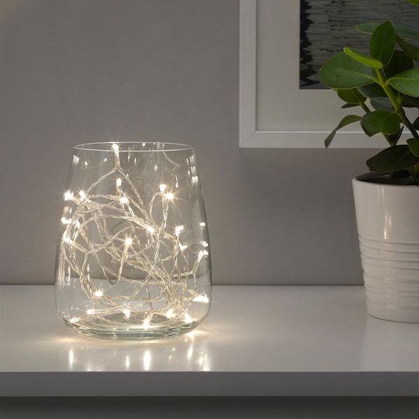 IKEA LEDFYR Гірлянда LED, 24 лампочки, для внутрішнього використання, срібна 60347989 фото