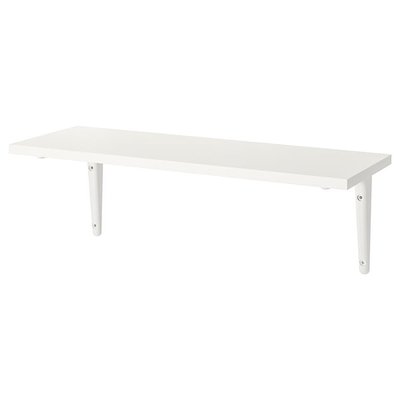 IKEA BURHULT / SIBBHULT Полиця настінна, білий/біла, 59x20 см 89325963 фото