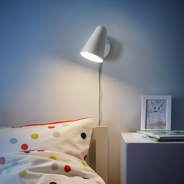 IKEA FUBBLA Настінний світлодіодний світильник, білий, 003.815.99 00381599 фото