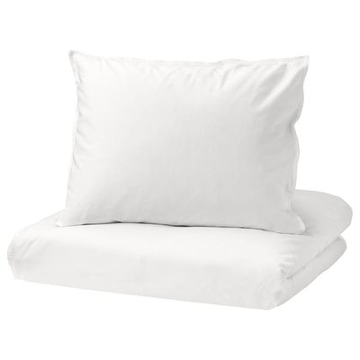 IKEA ANGSLILJA Підковдра та наволочка, білий, 150x200/50x60 см 40318563 фото