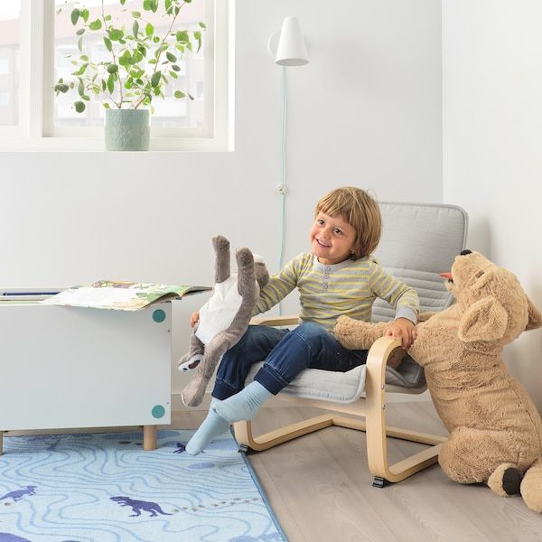 IKEA POANG Дитяче крісло, окл береза/Кніса світло-бежевий 49412561 фото
