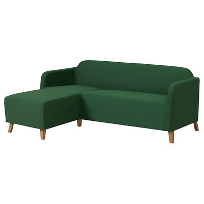 IKEA LINANAS Чохол на 3-місцевий диван з шезлонгом, Vissle темно-зелений 40564403 фото