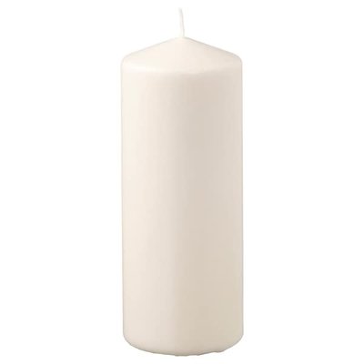 IKEA FENOMEN Беззапахова блокова свічка, натуральна, 19 см 80528413 фото