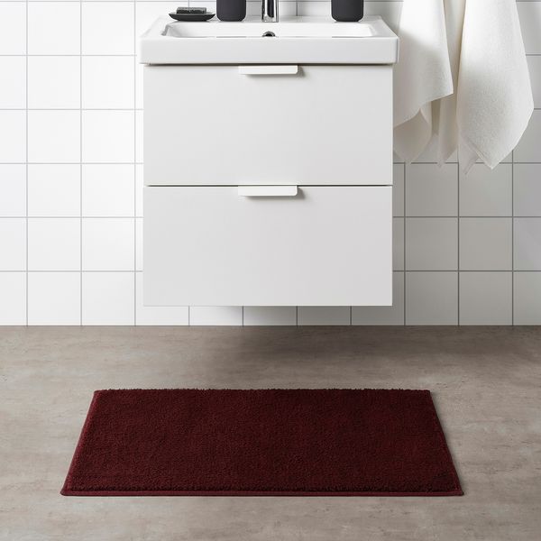 IKEA SODERSJON Ванна килимок, темно-червоний, 50x80 см 00561251 фото