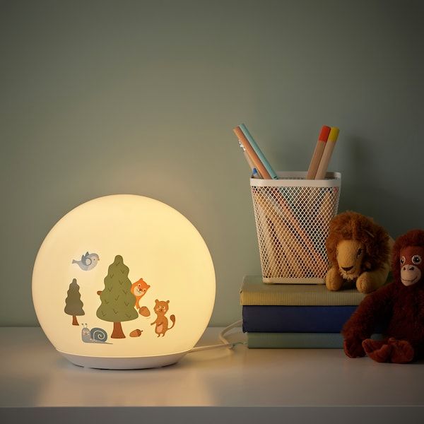 IKEA BRUMMIG LED-настільна лампа, візерунок ліс 30526119 фото