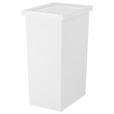IKEA FILUR Пластиковий кошик з кришкою, білий, 42 л 20193899 фото