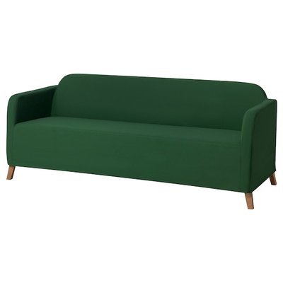 IKEA LINANAS Чохол для 3-місного дивану, Vissle темно-зелений 60564402 фото