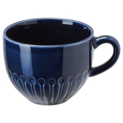 IKEA STRIMMIG Чашка, блакитна кераміка, 360 мл 50426388 фото