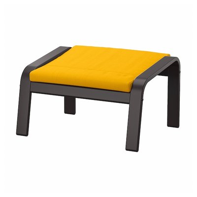 IKEA POANG Підніжка, чорно-коричнева/Skiftebo жовта 99387272 фото