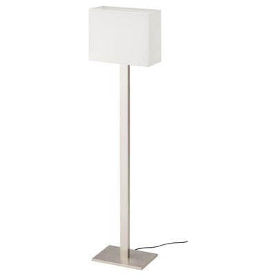 IKEA TOMELILLA Підлогова лампа, нікельований/білий, 150 см 30464041 фото