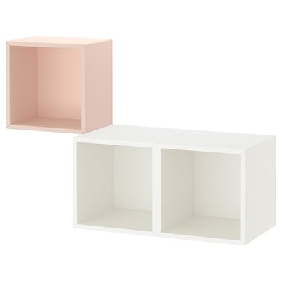 IKEA EKET Комбінація настінних шафок, блідо-рожевий/білий, 105x35x70 см 79429862 фото
