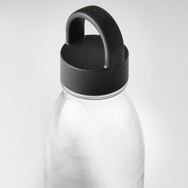 IKEA 365+ Пляшка для води, в смужку/темно-сіра, 0.7 л 20512486 фото