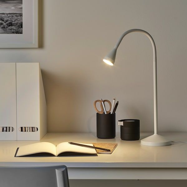 IKEA NAVLINGE Світлодіодна настільна лампа, біла 50404918 фото