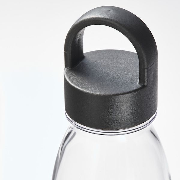 IKEA 365+ Пляшка для води, в смужку/темно-сіра, 0.7 л 20512486 фото