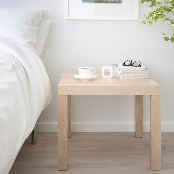 IKEA LACK Столик, білий матований дуб, 55x55 см 70319028 фото