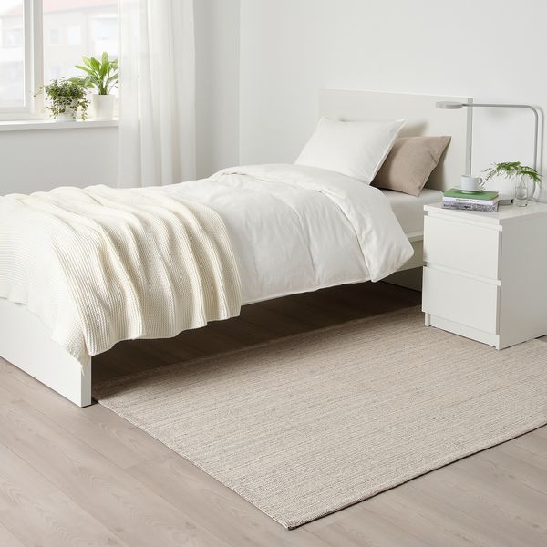 IKEA TIPHEDE Килим тканий на плоско, натуральний/чорний, 120x180 см 40456757 фото