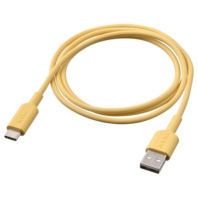 IKEA SITTBRUNN USB-A на USB-C, яскраво-жовтий, 1 метр 80539483 фото